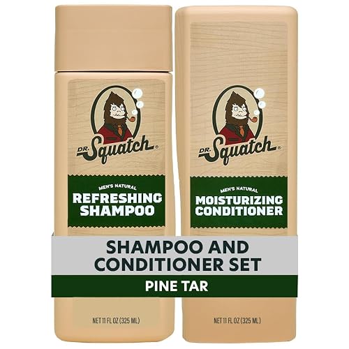 Dr. Squatch Men's Natural Shampoo and Conditioner Set - Sulfate & Paraben Free Natural Shampoo and Conditioner for Men - Scalp Nourishing Formula