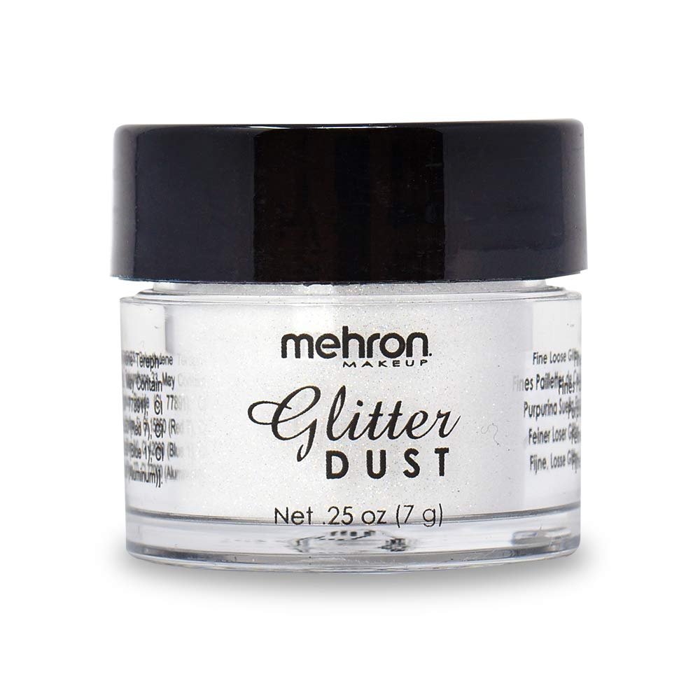 Mehron Makeup Paradise Glitter FX | Professional Cosmetic for Makeup & Art | Vibrant & Shimmering Loose Glitter .25 oz (7 g) (Opalescent White)