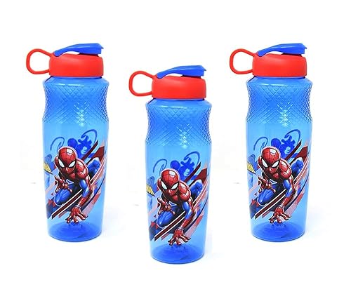 Zak Designs, Inc. [3-Pack] Marvel Spider-Man vs Carnage 30oz Sullivan Sports Water Bottle, BPA-free, Blue/Red, SPCAT410