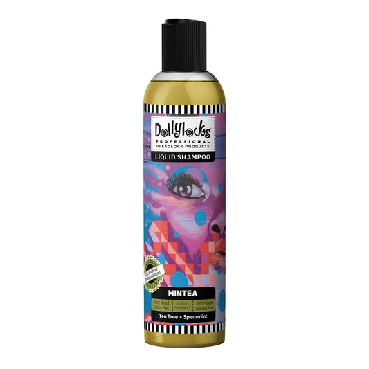 Dollylocks Claifying Liquid Shampoo | Tea Tree Spearmint | Paraben-free, Plant-Based, Vegan, Residue-Free Loc, Braid, Dreadlock Care | All hair types