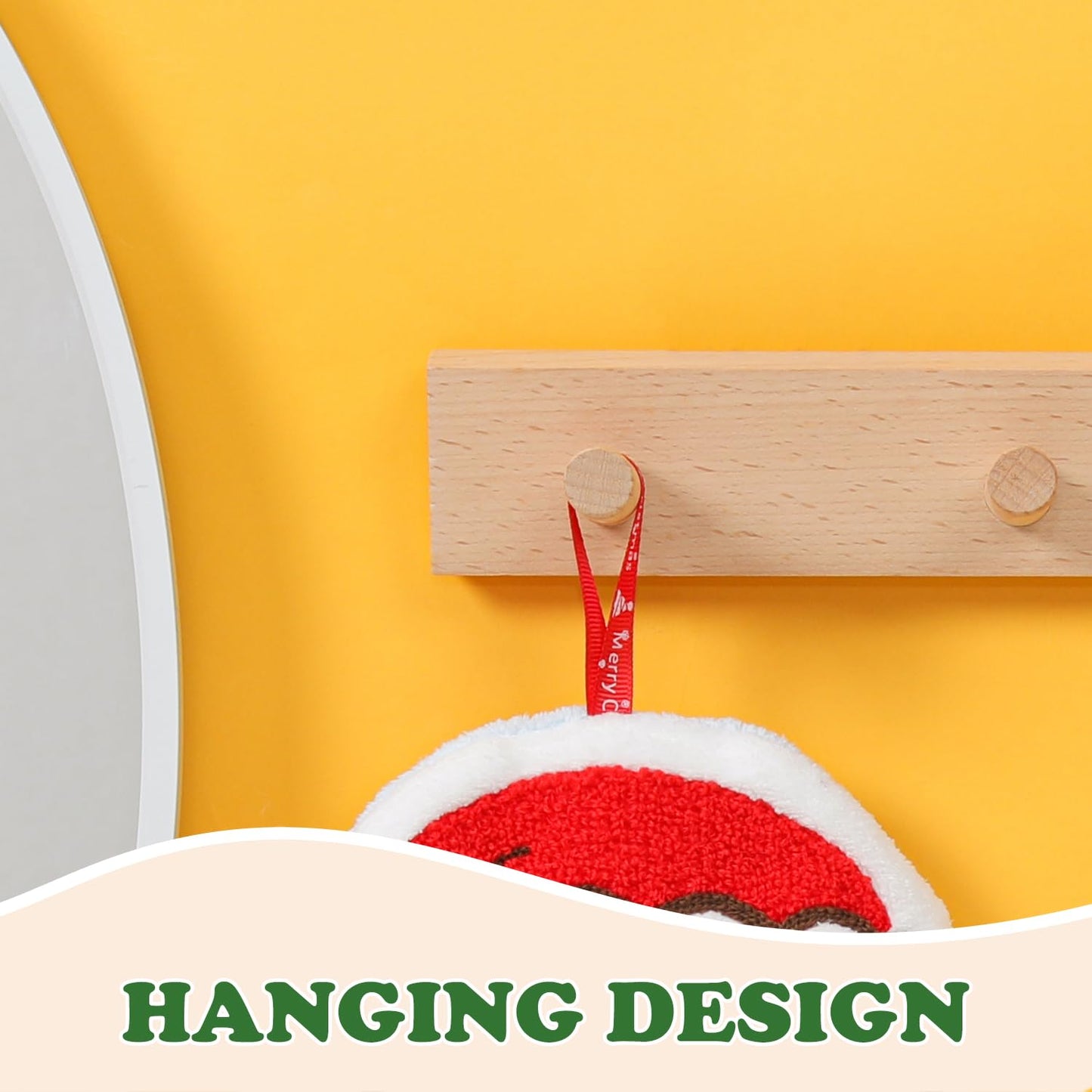 Tyrafry Christmas Hand Towels, 100% Microfiber Bathroom Decorative Towels Washcloths Kitchen Merry Christmas Towels Decor, Set of 5