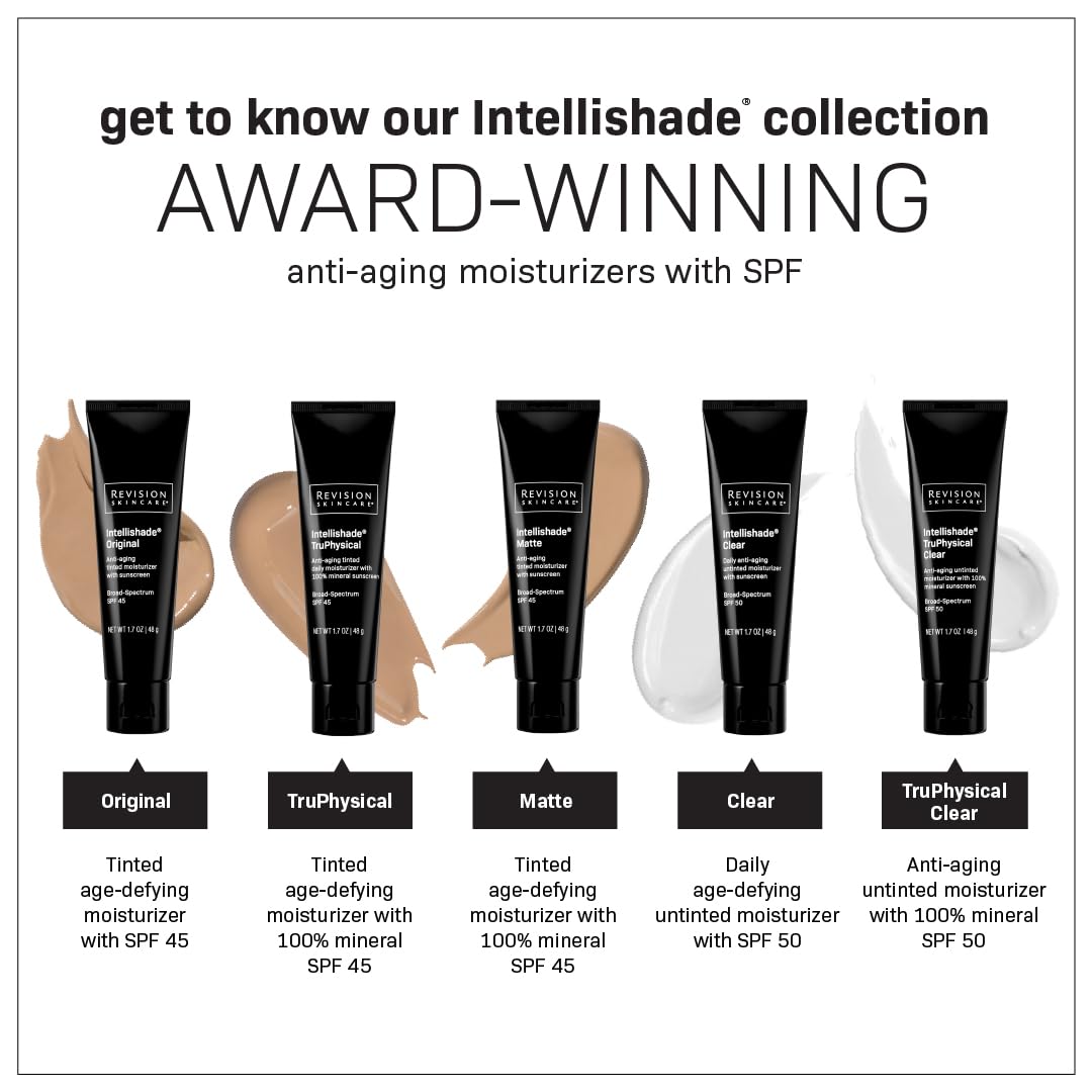 Revision Skincare Intellishade® Original SPF 45, Anti-Aging Tinted Sunscreen for Face, Daily Moisturizer with SPF, Anti-Wrinkle with Peptides