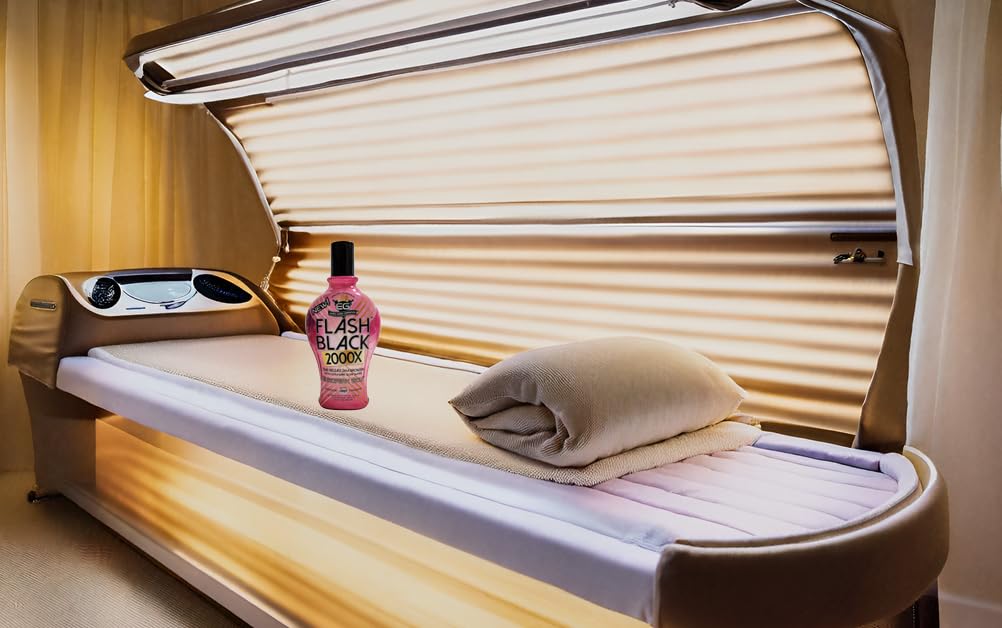 European Gold Flash Black 2000X Indoor Tanning Lotion with Advanced Time-Release DHA Bronzers, Skin Conditioning Complex, and Ultra-Dark Color
