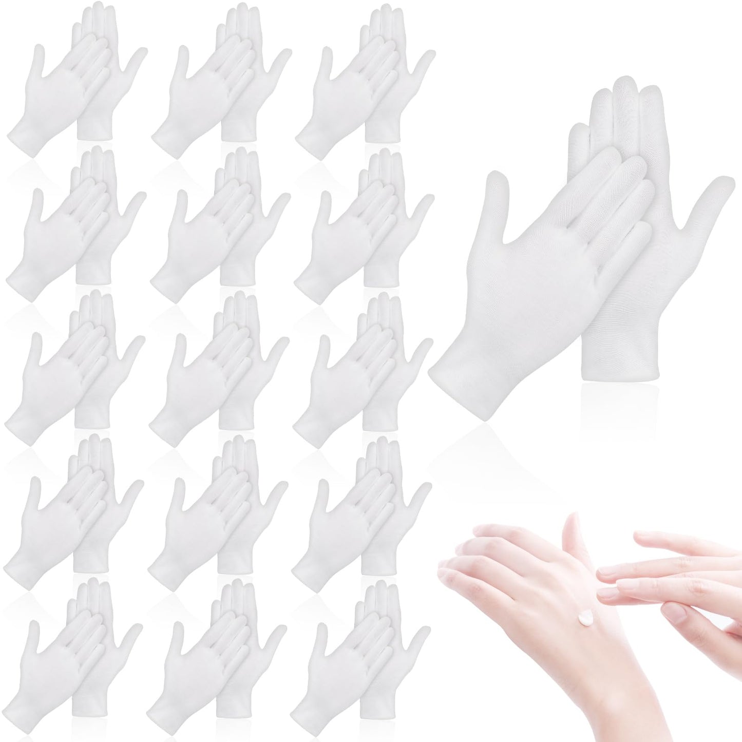 36 Pcs White Cotton Gloves for Dry Hands Sleeping, Men&Women Soft Sleep Gloves for Eczema and Moisturizing Overnight, Stretchable SPA Glove Costume Beauty and Personal Care lipetol Default Title