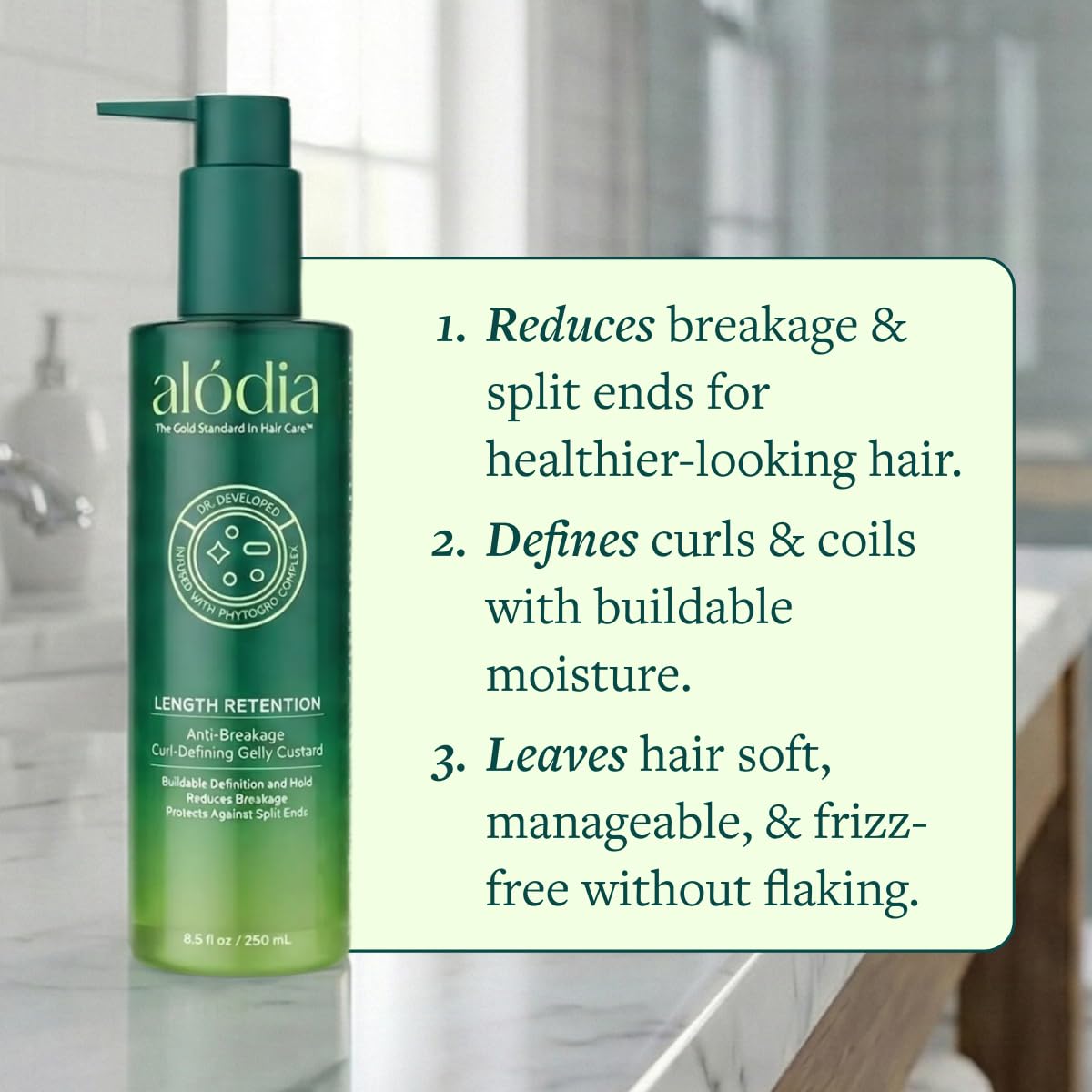 ALODIA Anti-Breakage Curl Defining Gelly Custard - Moisturizing Curl Cream for Frizz Control, Buildable Hold, and Styling, With Jojoba Oil