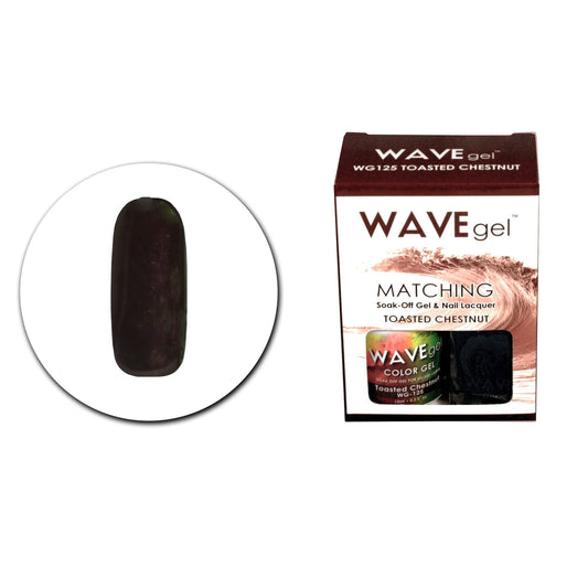 WAVEGEL Soak-0ff Gel & Nail Lacquer Matching Duo Set - Toasted Chestnut - WG125-125 I 0.5 Oz Beauty & Personal Care WAVE gel