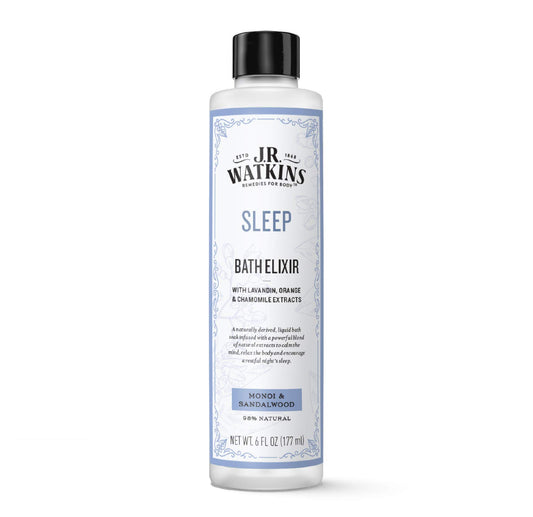J.R. Watkins Sleep Bath Elixir, Liquid Bath Soak, Monoi & Sandalwood with Natural Extracts, No Salt, No Residue, 6 oz Beauty and Personal Care J.R. Watkins