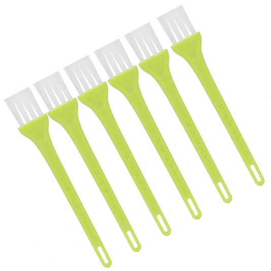 WNSC Electric Shaver Cleaning Brushes, 6pcs, Green Handle, White Nylon Bristles, PP Material, Ergonomic Long Handle, Hanging Hole Design Beauty and Personal Care WNSC