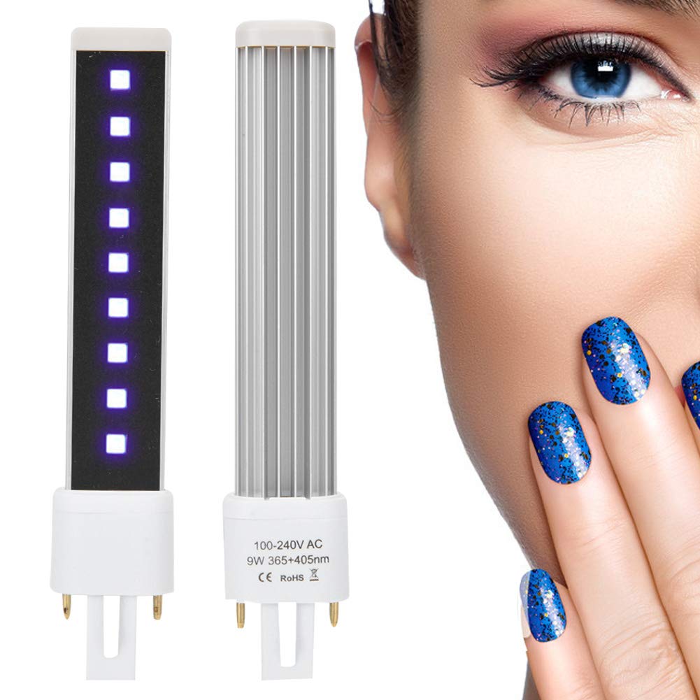 riteu 365+405Nm 9W Uv Double Light Bulbs - Lamp Bulb Tube for Electric Tubes Nail Art Uv Gel Curing Light,Nail for Curing Lamps Shop Professional Nail Beauty & Personal Care riteu