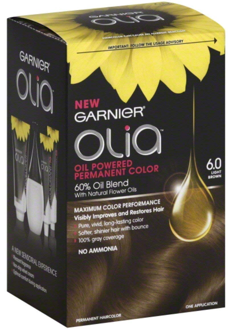 Garnier Olia Oil Powered Permanent Color 6.0 Light Brown 1 Each (Pack of 4)