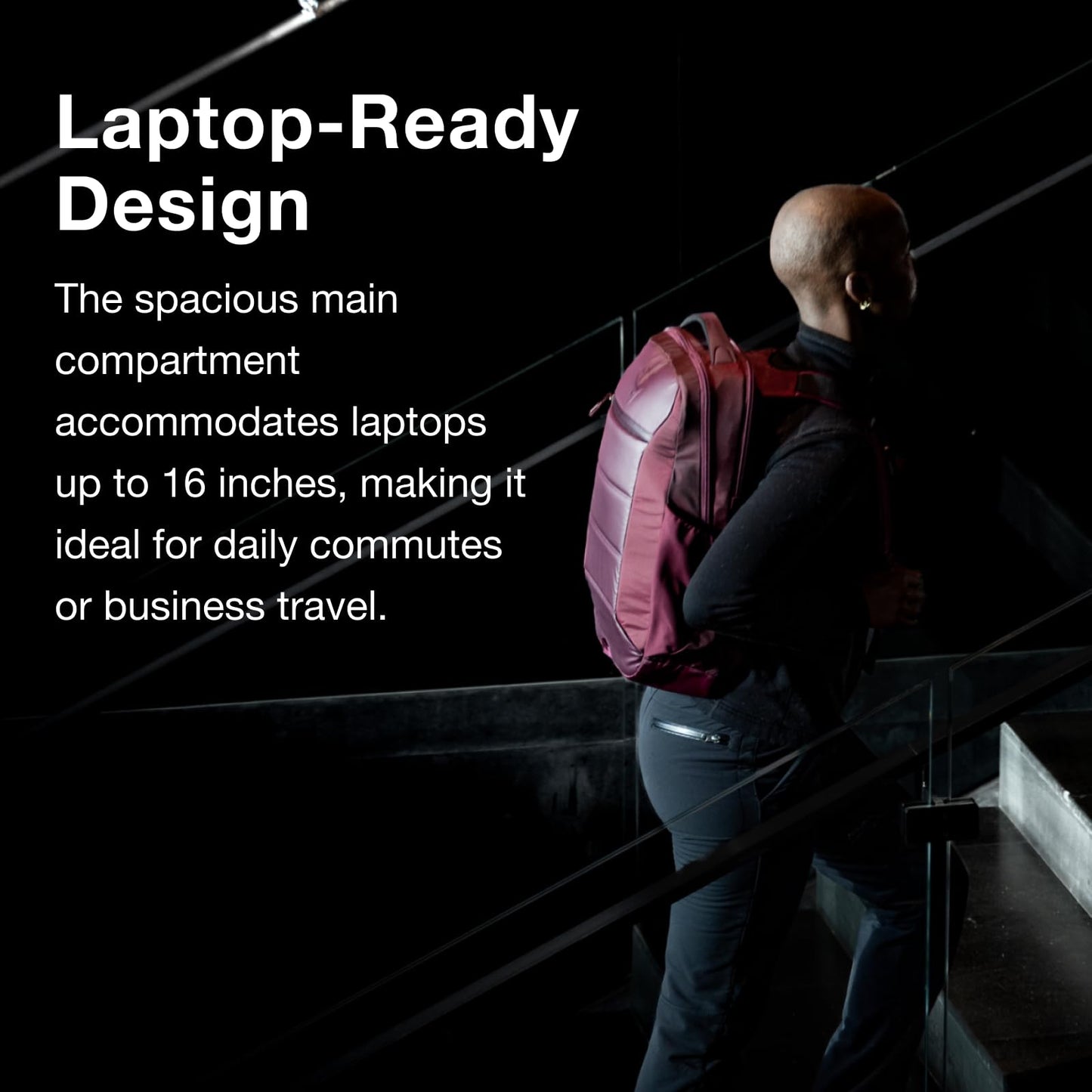 Osprey Ozone Slim Pack - Lightweight Laptop Backpack with AirScape Suspension, Water Bottle Pockets & Slim Travel Design - Fits Most 16" Laptops - Personal Item or Carry-On Compatible, Black