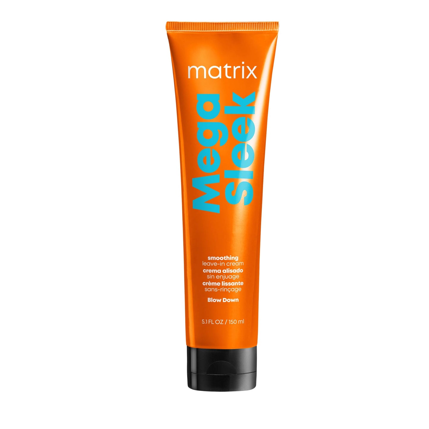 Matrix Mega Sleek Blow Down Smoothing Leave-In Cream - Smooths Hair, Detangles, & Tames Frizz, Heat Protectant, For Dry, Damaged & Frizzy Hair, 5.1 Fl
