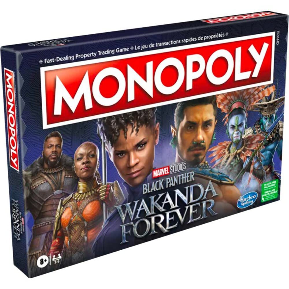 Monopoly: Marvel Studios' Black Panther: Wakanda Forever Edition Board Game for Families and Kids Ages 8+, Game for 2-6 Players