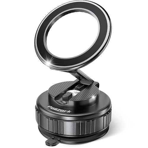 Poazork Car Phone Holder for Magsafe [78+LBS Strongest Suction & 2500gf Strongest Magnetic] 360° Adjustable Car Phone Mount.Portable Phone Holders…
