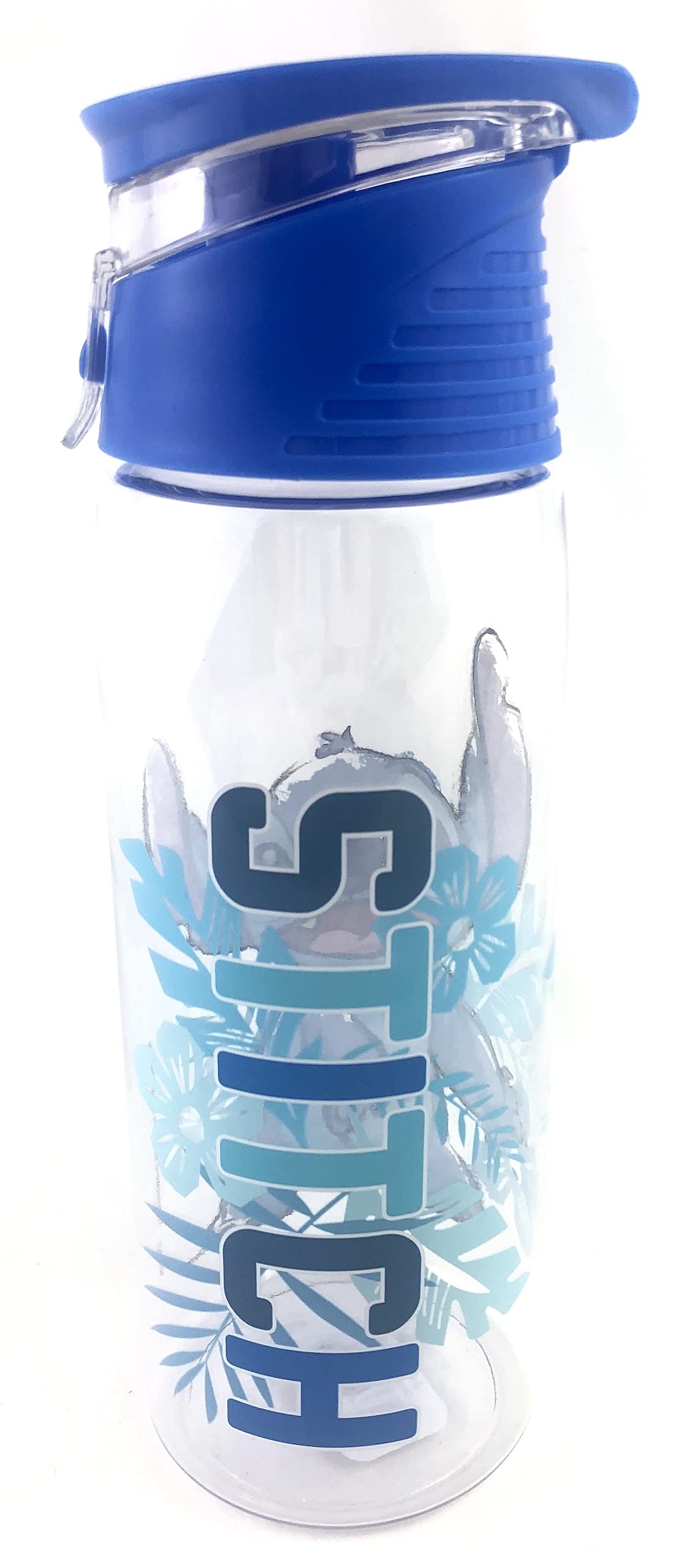 Jerry Leigh Disney - Lilo and Stitch Flip Top Water Bottle - Loop Attachment Handle - 24 Ounce