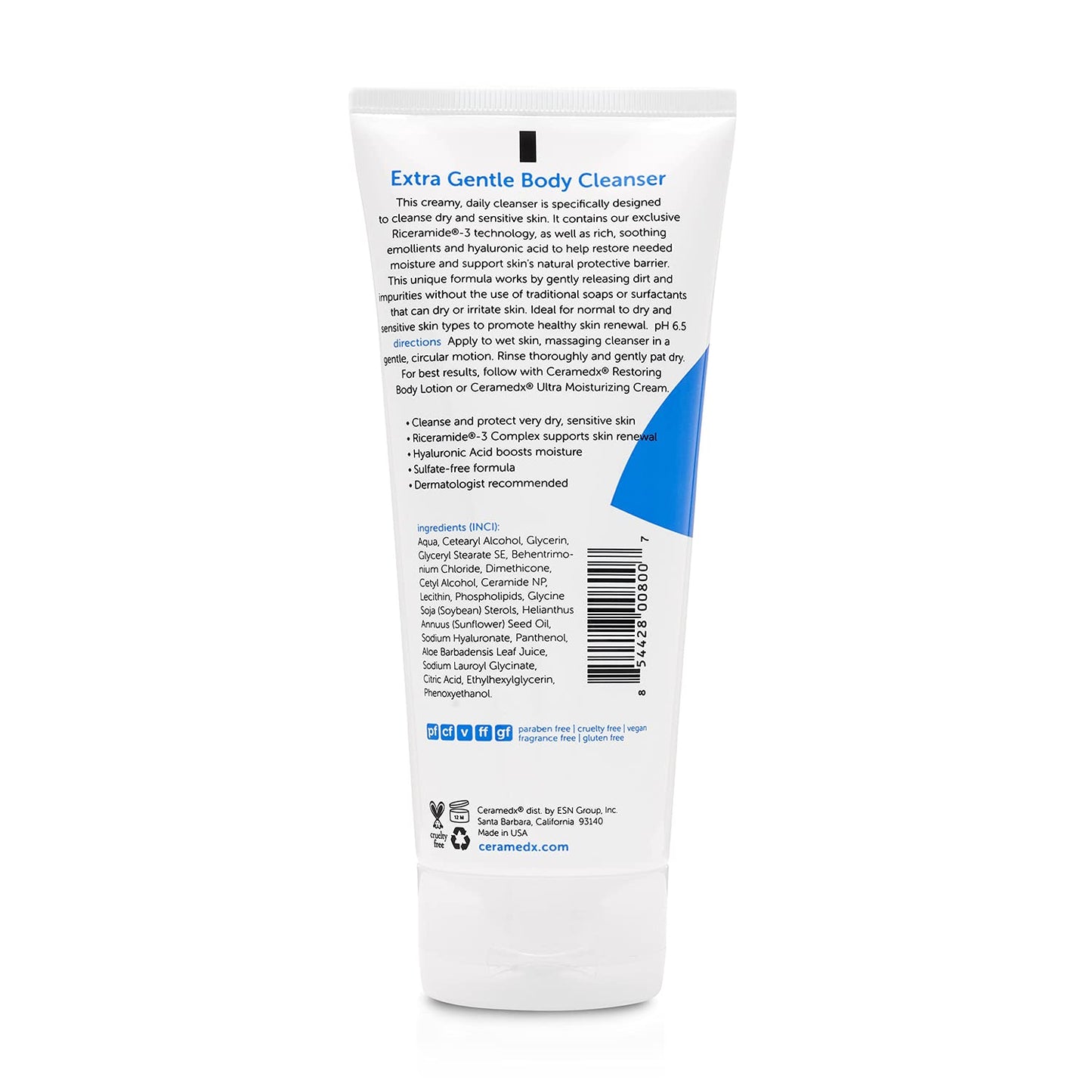 Ceramedx - Extra Gentle Body Cleanser | Natural Ceramide Cleanser for Dry, Sensitive Skin | Cruelty Free, Vegan & Fragrance Free | 6 fl oz (3) Beauty & Personal Care Ceramedx