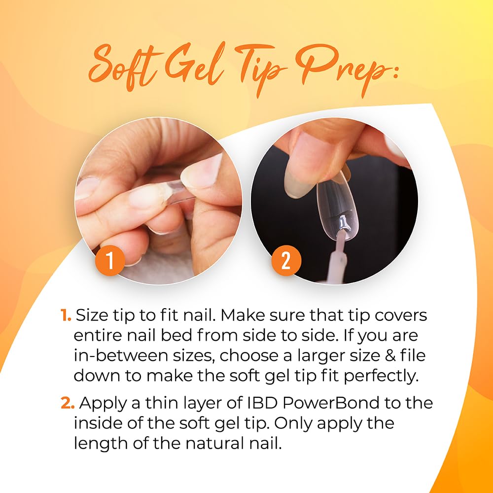IBD Clear Soft Gel Nail Tips - Pre-Etched Medium Square Full Cover Press On Nails Extensions for Gel & Acrylic, Salon & Home DIY Manicure, 504 Pcs 12 Beauty & Personal Care IBD