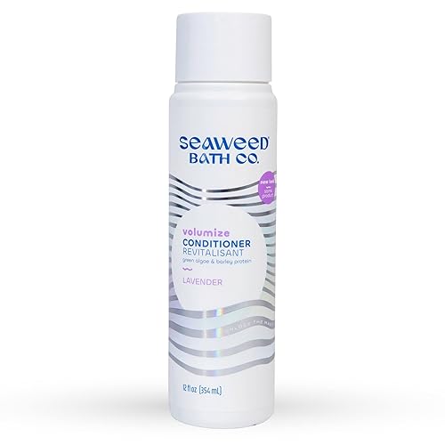 Seaweed Bath Co. Volumize Conditioner, Lavender Scent, 12 Ounce, Sustainably Harvested Seaweed, Green Algae, Barley Protein, For Normal to Fine Hair
