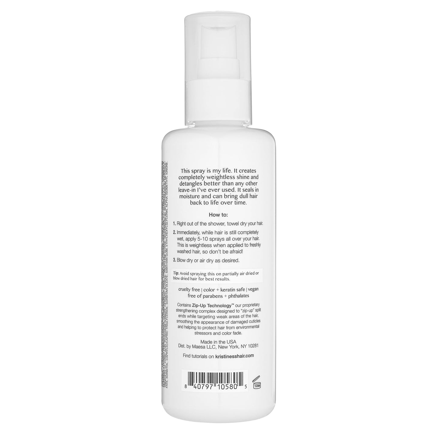 Kristin Ess Hair Instant Lift Thickening Spray for Volume + Fullness on Fine Hair, Shine Renewing, Style Support, Sulfate and Paraben Free, 8.45 fl.