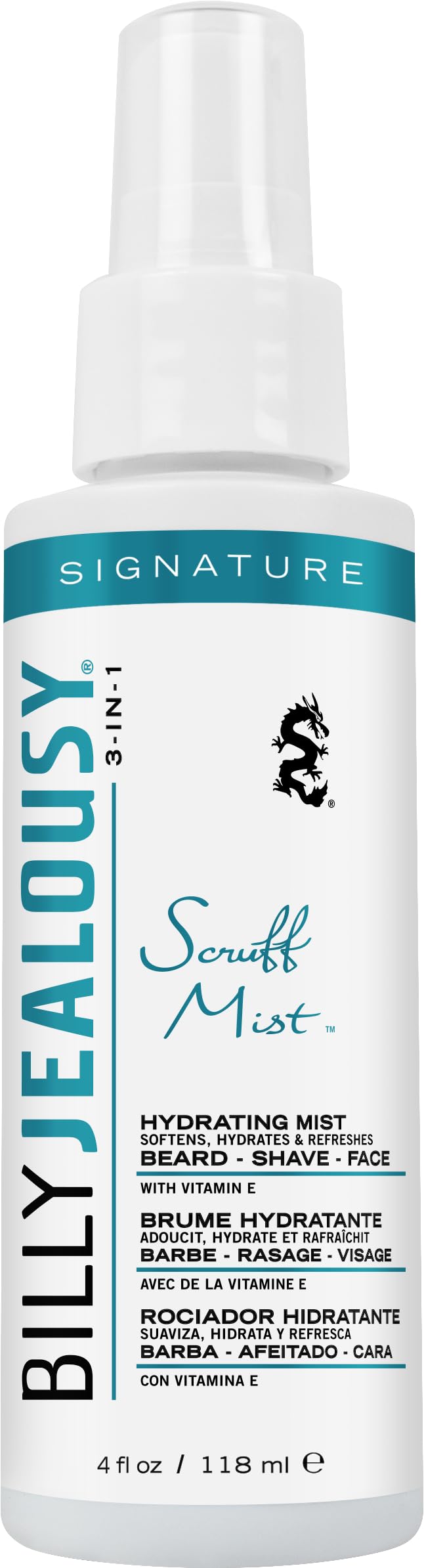 Billy Jealousy Signature Scruff Mist 3-in-1 Hydrating Beard, Shave & Face Spray for Men with Vitamin E | Soften Stubble, Refresh, Tone & Moisturize