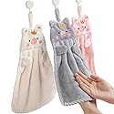 Ewanda store 3 Pack Cartoon Hanging Hand Towels,Kids Hanging Hand Towels for Kitchen Bathroom Home