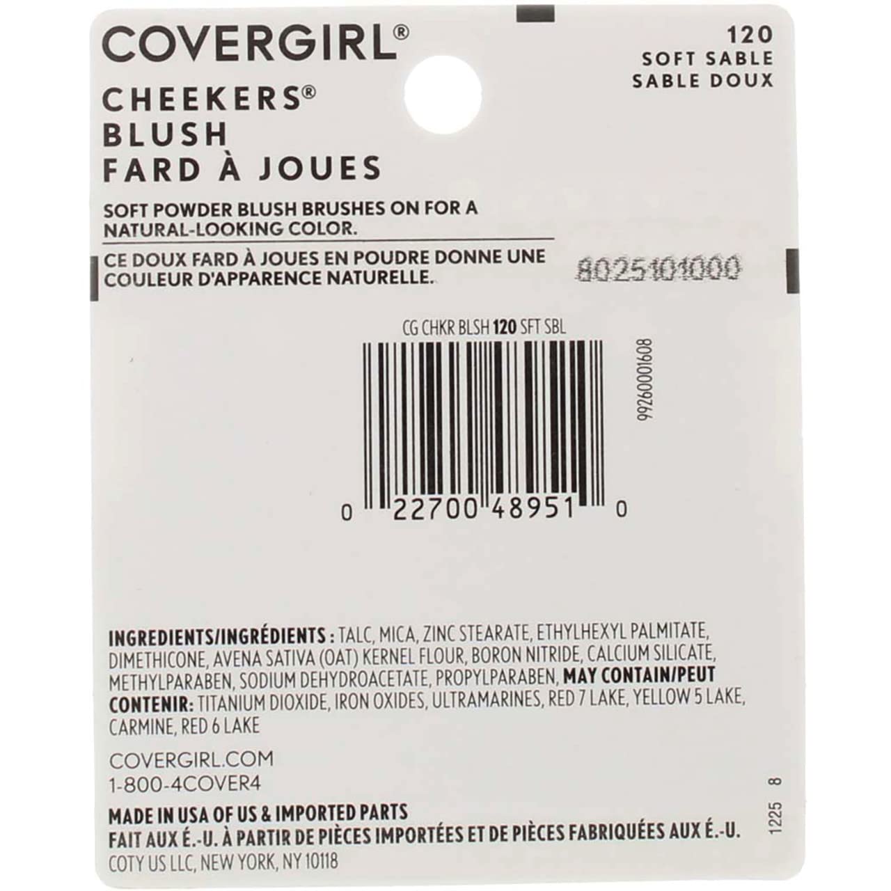 CoverGirl Cheekers Blush, Soft Sable 0.12 oz (Pack of 2)