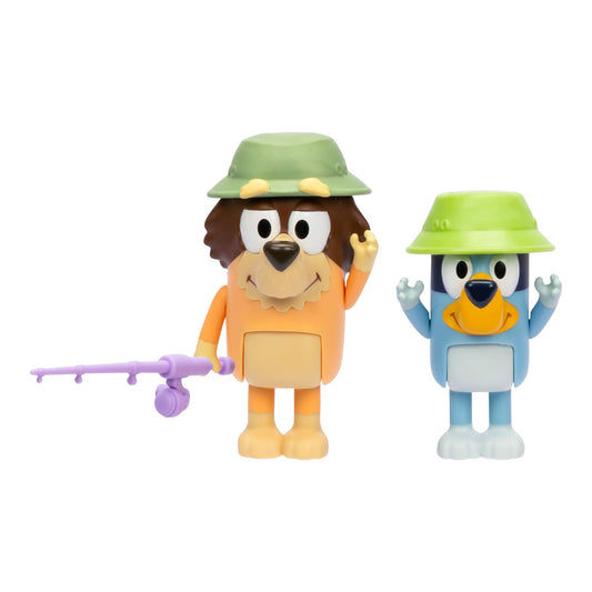 Bluey Figure 2-Pack - Fishing with Grandad, 2.5 Inch Figures with Accessories, Kids Can Recreate Their Favorite Moments from The Episode - Grandad
