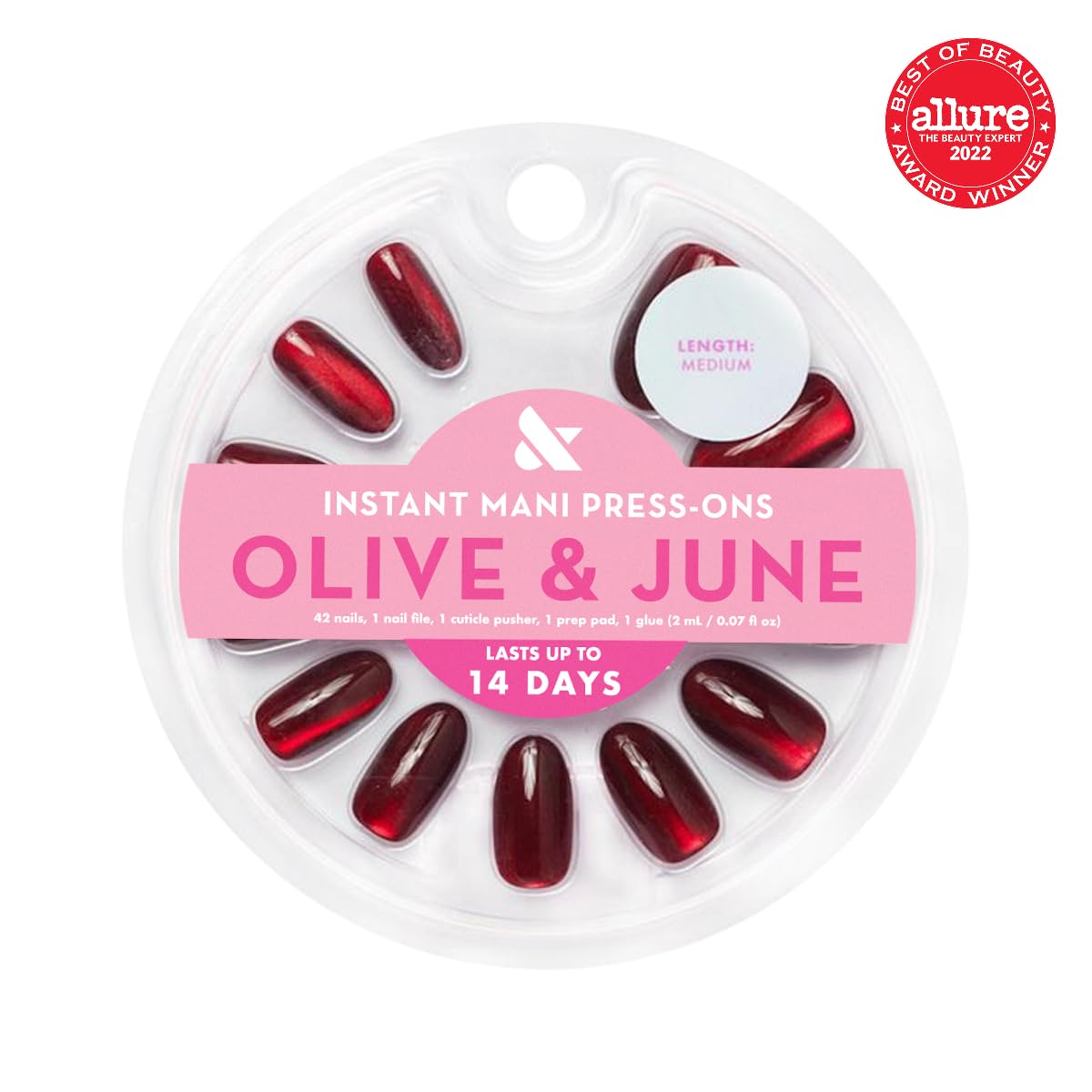 Olive & June Instant Mani Press-On Nails (Glue) | 42 Fake Nails, 21 Sizes | Non-Toxic, Long-Lasting Recycled Materials Realistic Look | Salon-Quality Beauty & Personal Care Olive & June