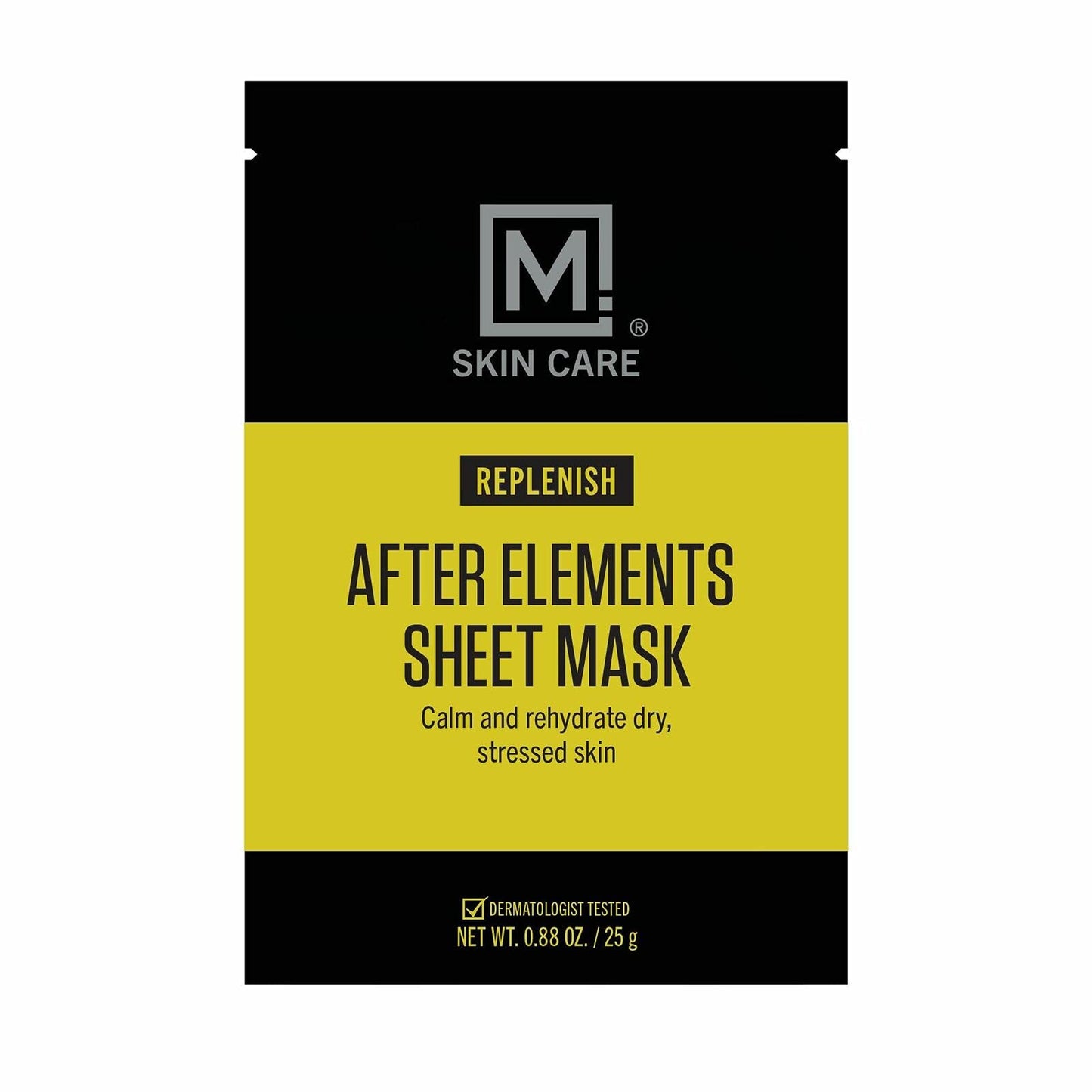 M. Skin Care After Elements Facial Sheet Mask Treatment for Men, Sunburn and Windburn Skin Care Face Mask