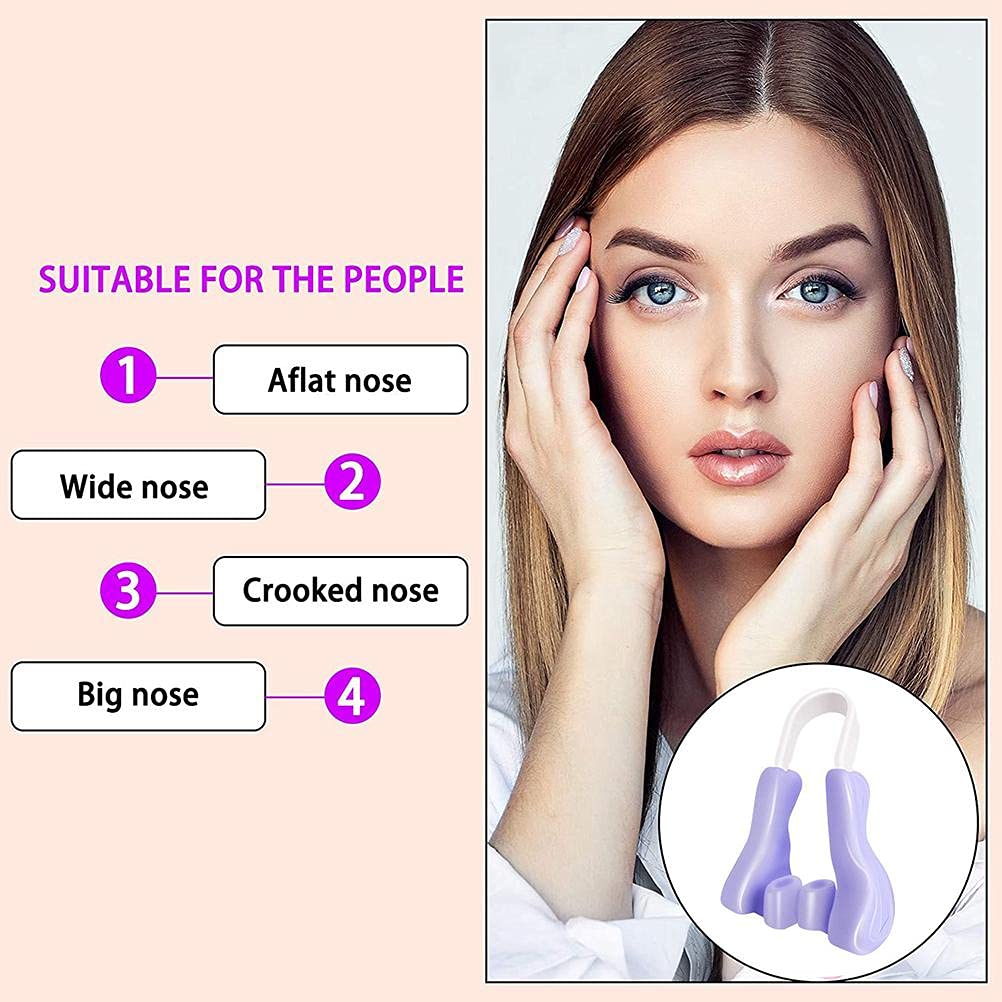ZJchao Silicone Nose Shaper Clip, Nose Corrector Device Bridge Straightener Corrector for Rhinoplasty Shaping (Purple Nose Clip) Beauty and Personal Care ZJchao