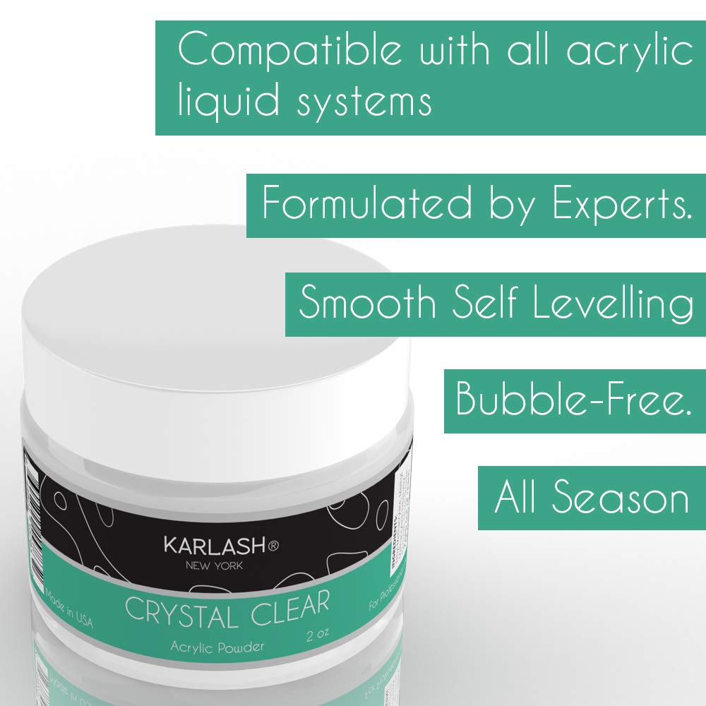 Karlash Professional Acrylic Powder Crystal Clear 2 oz
