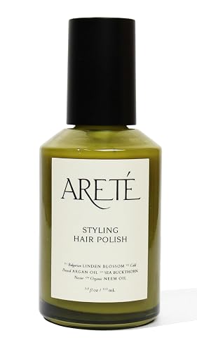 ARETÉ Styling Hair Polish, Weightless Gel Serum with Sea Buckthorn, Linden Blossom, Organic Neem Oil, Argan Oil, Frizz Control and Shine Enhancer