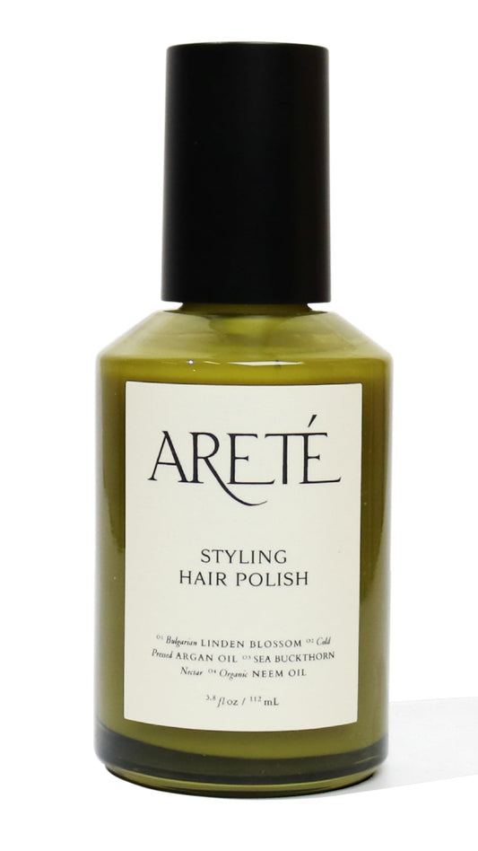 ARETÉ Styling Hair Polish, Weightless Gel Serum with Sea Buckthorn, Linden Blossom, Organic Neem Oil, Argan Oil, Frizz Control and Shine Enhancer