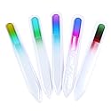 Finger Angel 5Pcs Double Sided Crystal Czech Glass Nail File Mix Colors Nail Buffer