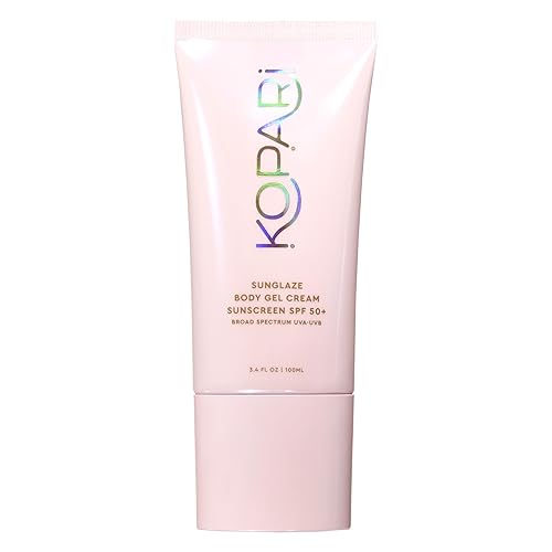 Kopari Sunglaze Body Gel Cream Sunscreen SPF 50+ | Broad-Spectrum Body Sunscreen with Hyaluronic Acid & Coconut Oil | Lightweight, Non-Greasy, Glowing