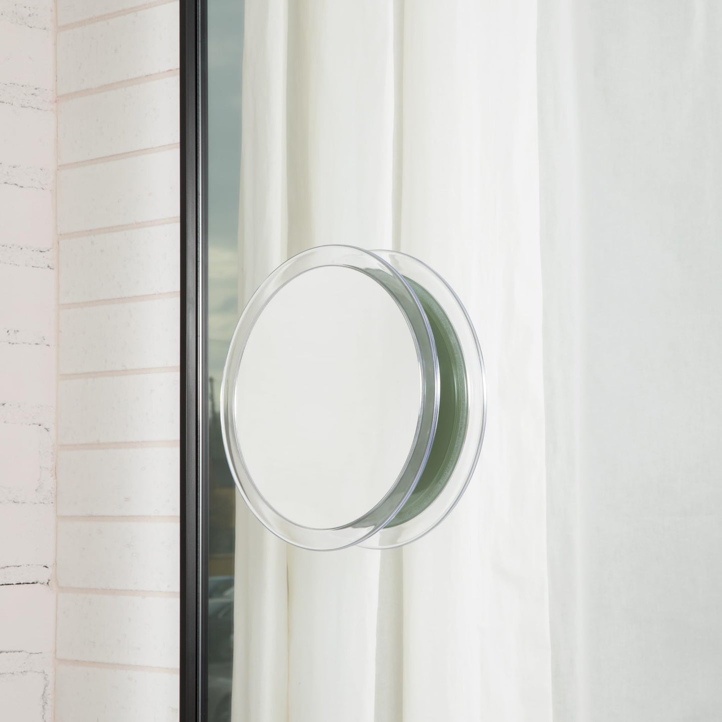 Jerdon Portable Travel Makeup Mirror - 9” Diameter Frame with 5X Magnification - Suction Cups Allow Wall Mounting - Travel Case Included - Model JSC5