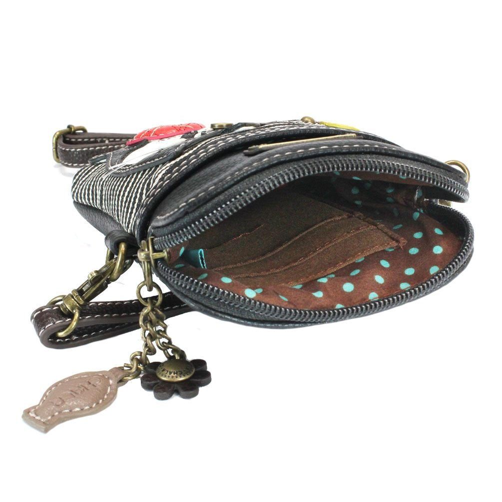 CHALA Cellphone Crossbody Handbag - Convertable Strap, Cat Lovers Gift (Black Stripe)