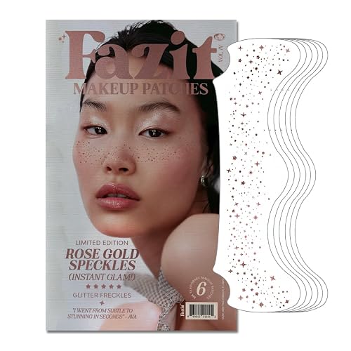 Fazit Rose Gold Speckles - Glitter Freckle Makeup Patches - Shimmering Faux Freckles & Body Glitter - Waterproof, Long-Lasting Instant Glamour