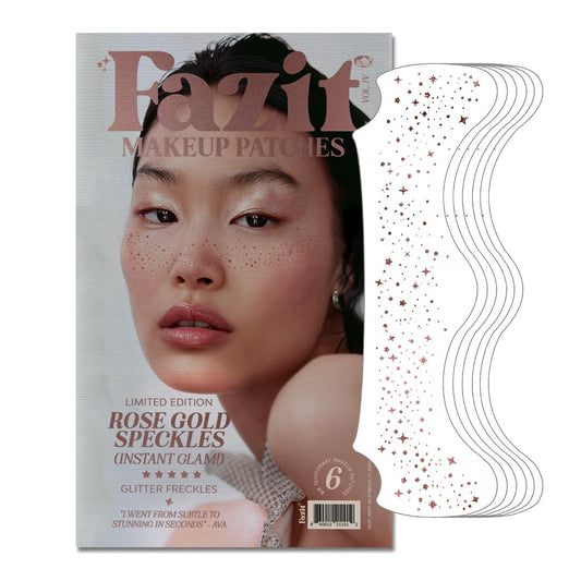 Fazit Rose Gold Speckles - Glitter Freckle Makeup Patches - Shimmering Faux Freckles & Body Glitter - Waterproof, Long-Lasting Instant Glamour Beauty & Personal Care Fazit
