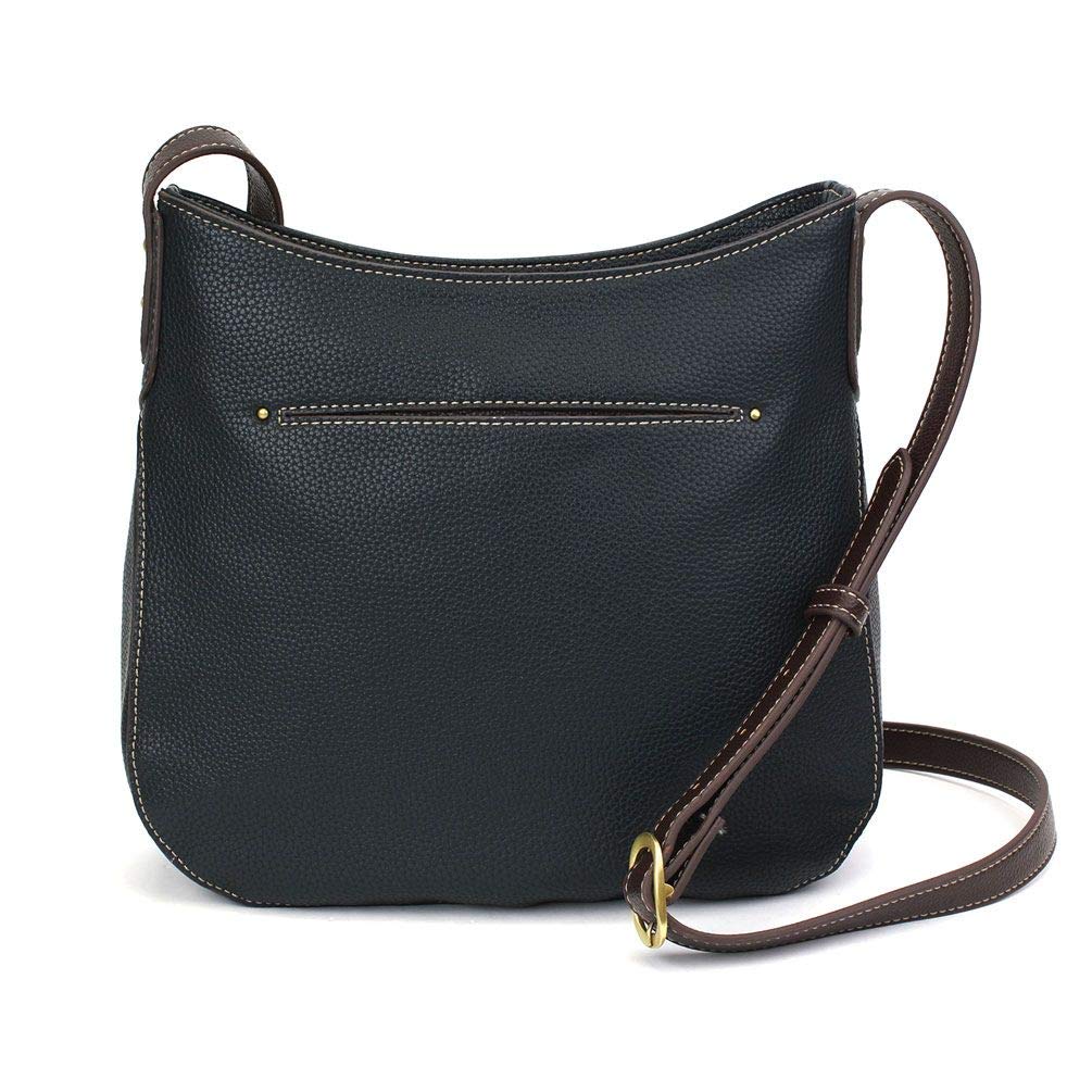 Chala Handbags Paw Print Crescent Crossbody Handbag Purse, Dog Mom