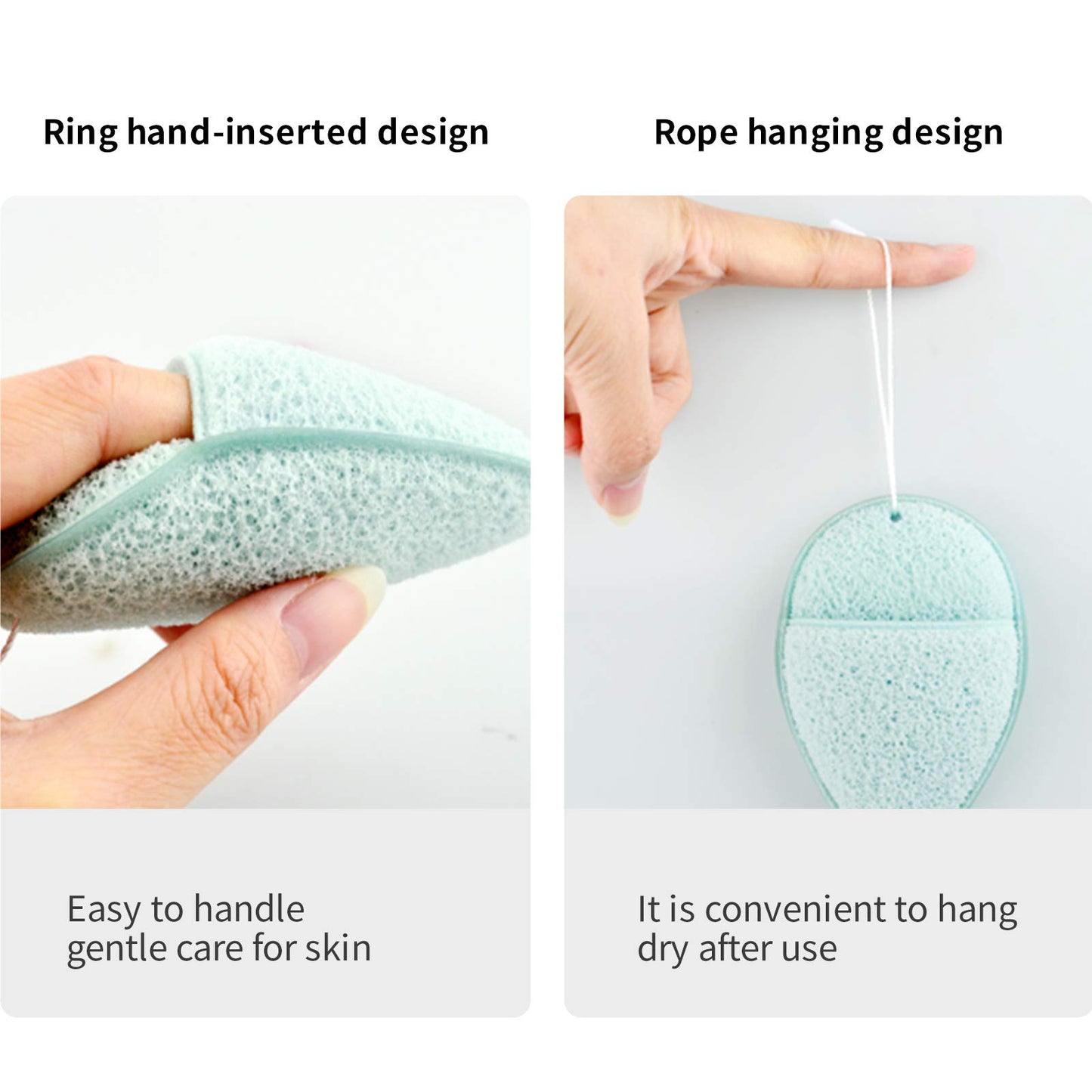 DAGEDA 2 PCS Konjac Facial Sponge, Deep Pore Cleansing and Exfoliating Blackheads, Daily Facial Cleansing, Makeup Remover, Glove Bath Sponge, Suitable