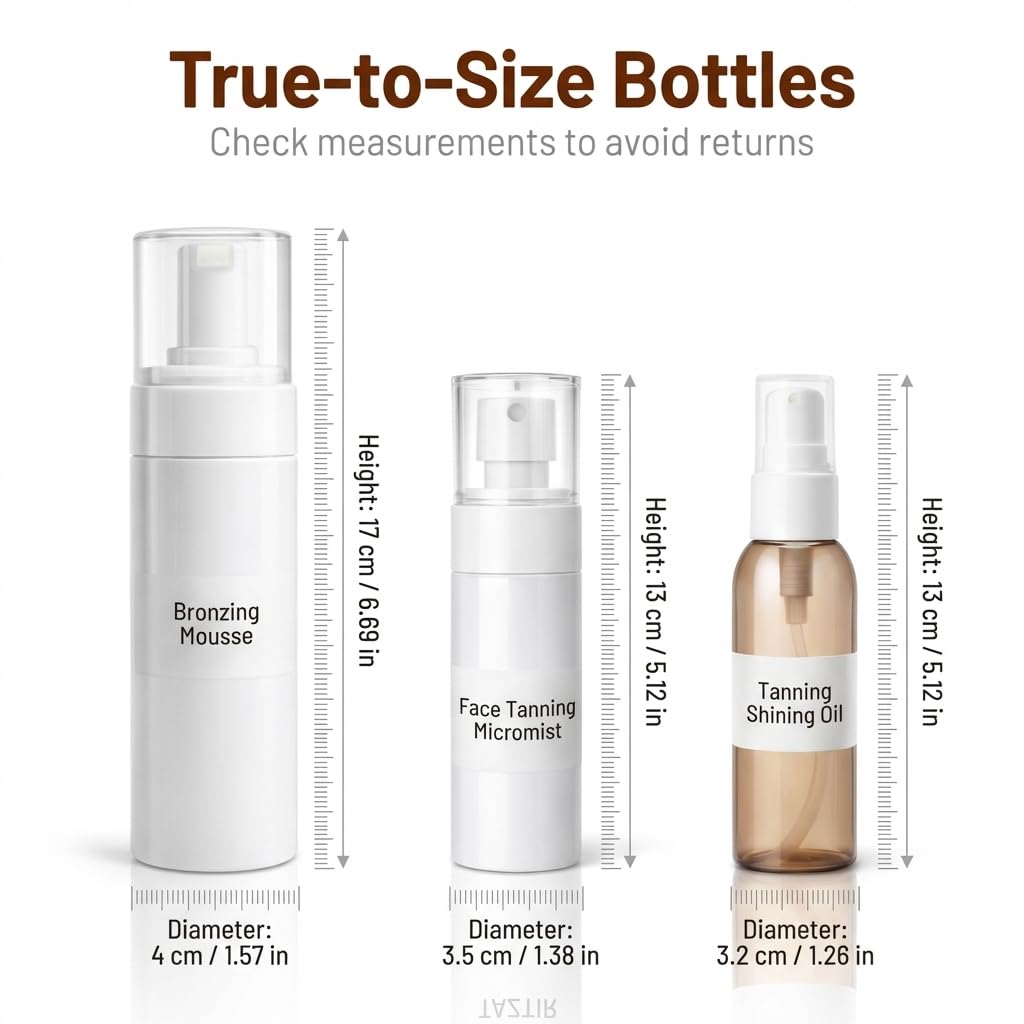 TAZTIR Antique Bronze Mousse Face Bronzer Micro-Mist Spray with Bronzer Shining Oil Set, Mousse/Spray/Oil Trio Set, Natural Bronzer, Moisturizing