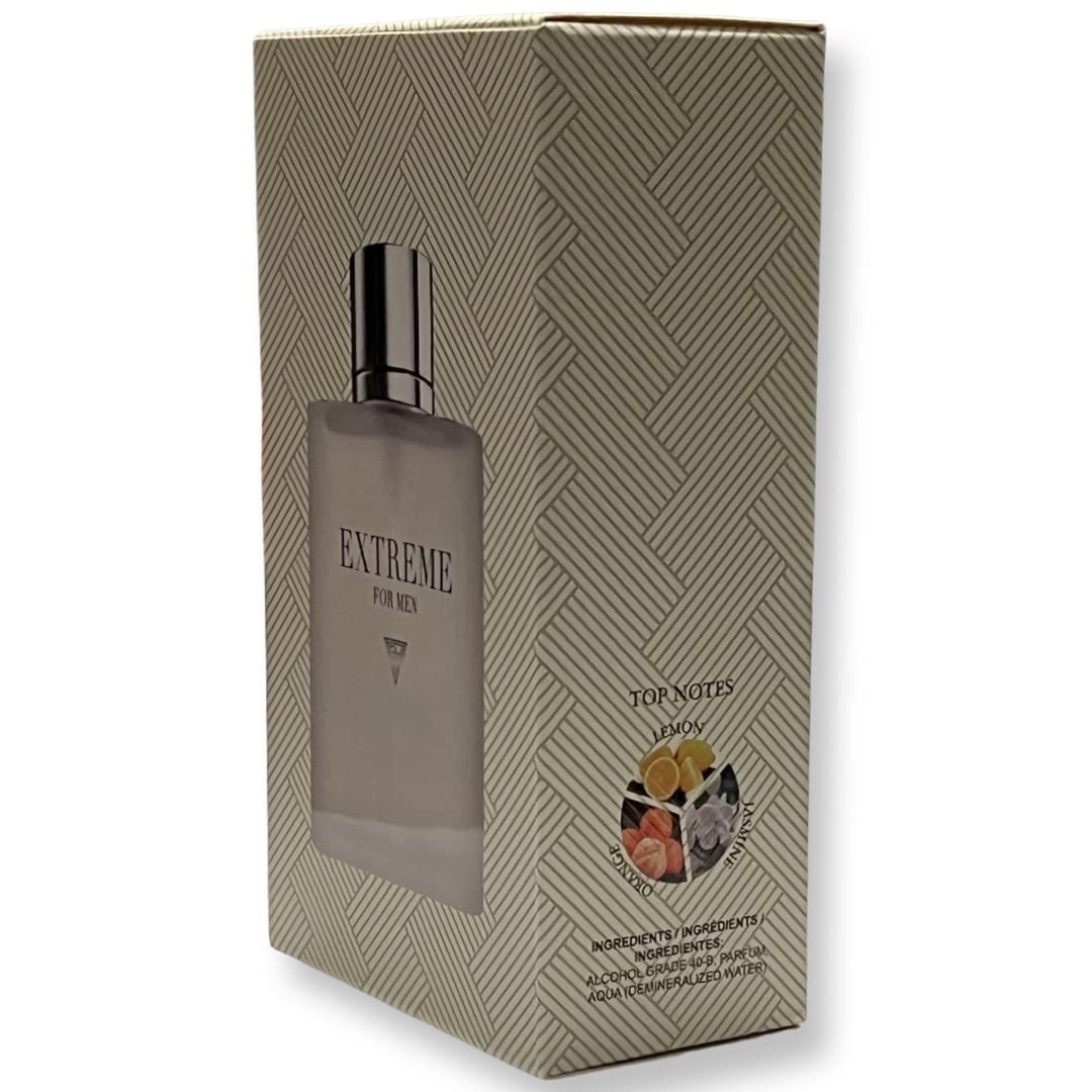 United Scents EXTREME FOR MEN Eau de Parfum - Top Notes: Lemon, Jasmine and Orange - 3.4 Fl Oz