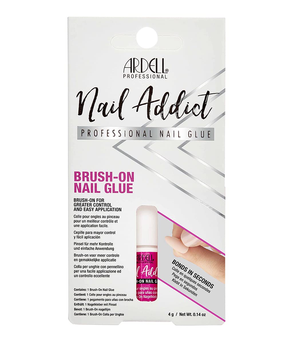 Ardell Professional Nail Addict, Brush-On Nail Glue - Quick-Dry, Long-Lasting Adhesive for Acrylic & Press On Nails, Nail Art, and Repairs | Easy Beauty & Personal Care Ardell