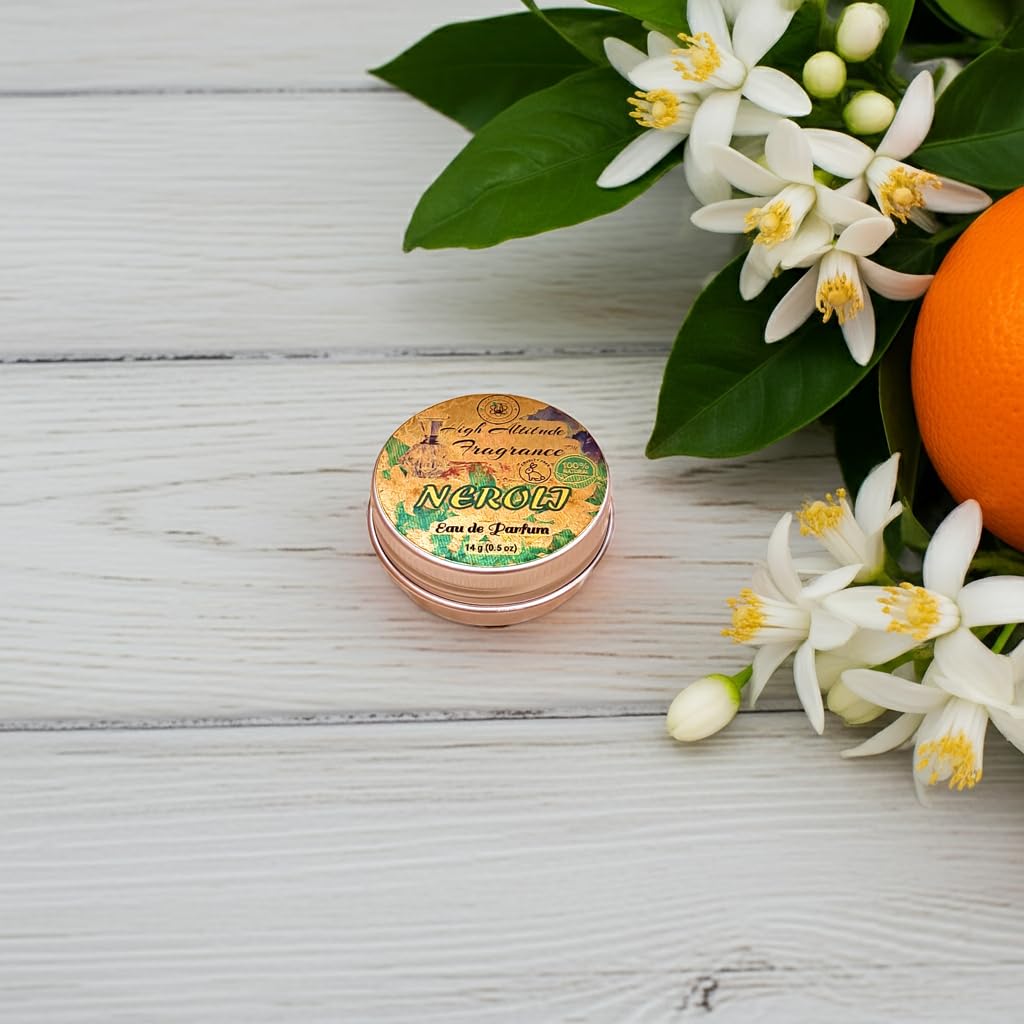 NEROLI Perfume - Eau de Parfum - Solid Balm - Natural Essential Oils Aromatherapy Fragrance (Orange Blossoms, Citrus Aurantium, Tuberose, Mandarin