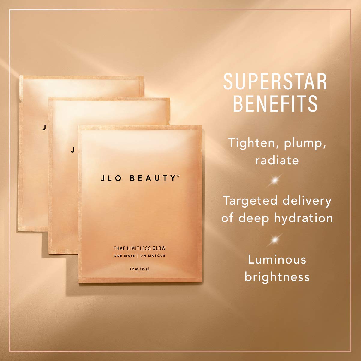 JLO BEAUTY Hydrating Sheet Face Mask, 2-Piece Facial Masks with Glow Serum, Helps Brighten, Smooth & Refresh Skin, Moisturizing Self Care Skincare