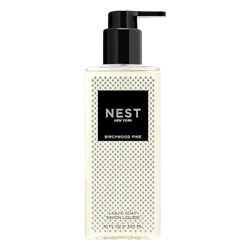 NEST New York Liquid Soap, Birchwood Pine - 10 fl oz - Cleanses & Nourishes Skin - Approx. 300 Pumps Per Bottle - Gluten Free & Cruelty Free