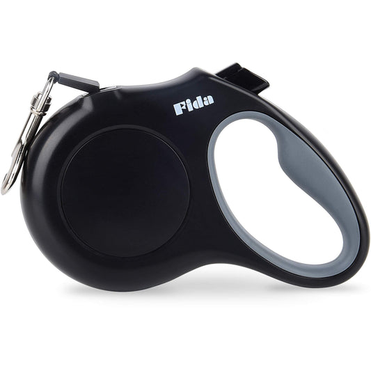 Fida Retractable Dog Leash 16 ft for Small Dogs up to 26 lbs, 360° Tangle-Free, Durable Black Dog Walking Leash