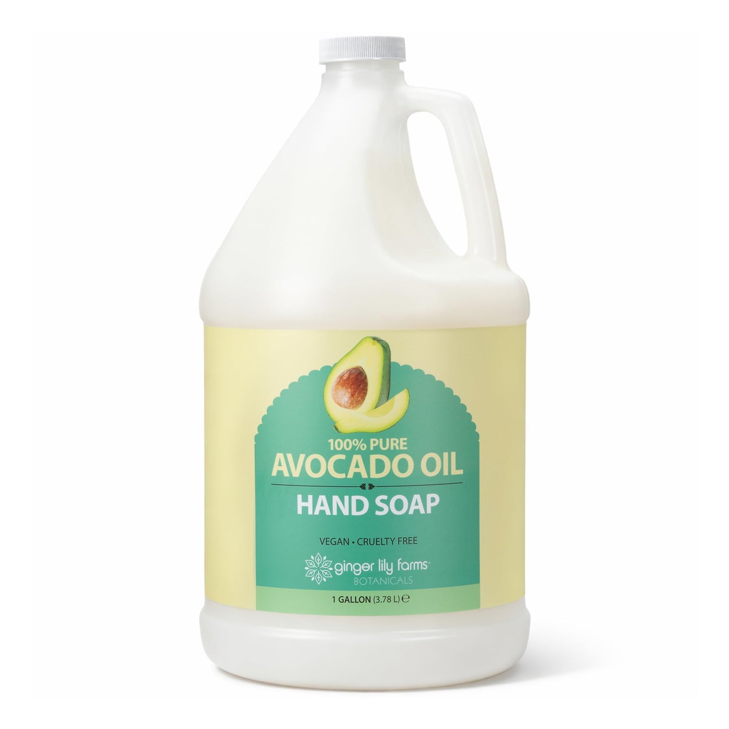 Ginger Lily Farms Botanicals 100% Pure Avocado Oil Hand Soap for All Skin Types, 100% Vegan & Cruelty-Free, 1 Gallon (128 Fl Oz) Refill