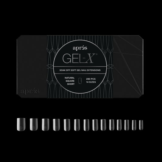 Aprés Gel-X® Square Box of Nail Tips | 280 Gel-X Tips, Soft Tips, 14 Sizes 00-9 | Half-sizes Included (Natural Square Short, 280 Count) Beauty & Personal Care APRÉS